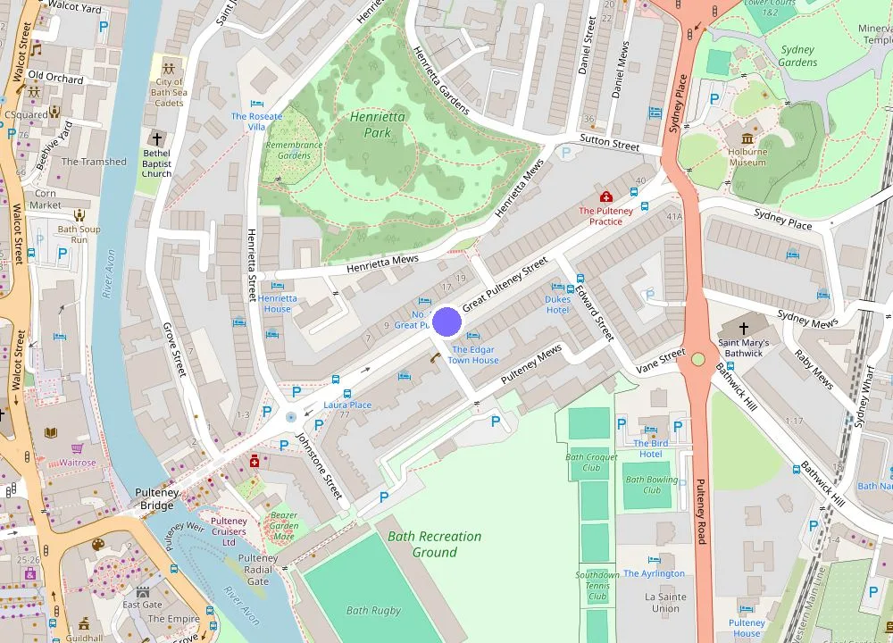 Map: No 15 by GuestHouse, Bath